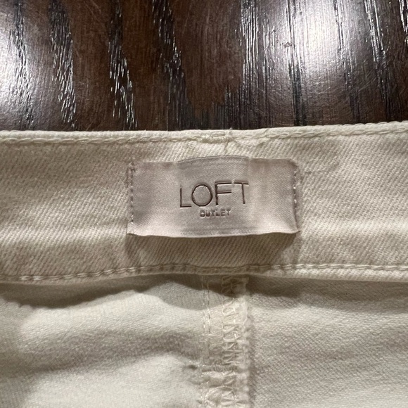 Loft Womens White Size 10 Frayed Mid Rise Skinny Jeans - Picture 4 of 8